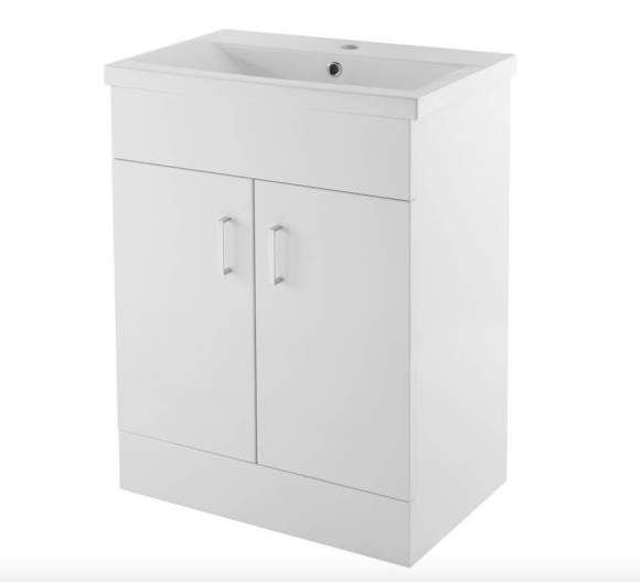 Eden 600mm Floor Standing Cabinet & Mid-Edge Basin - 1 Tap Hole